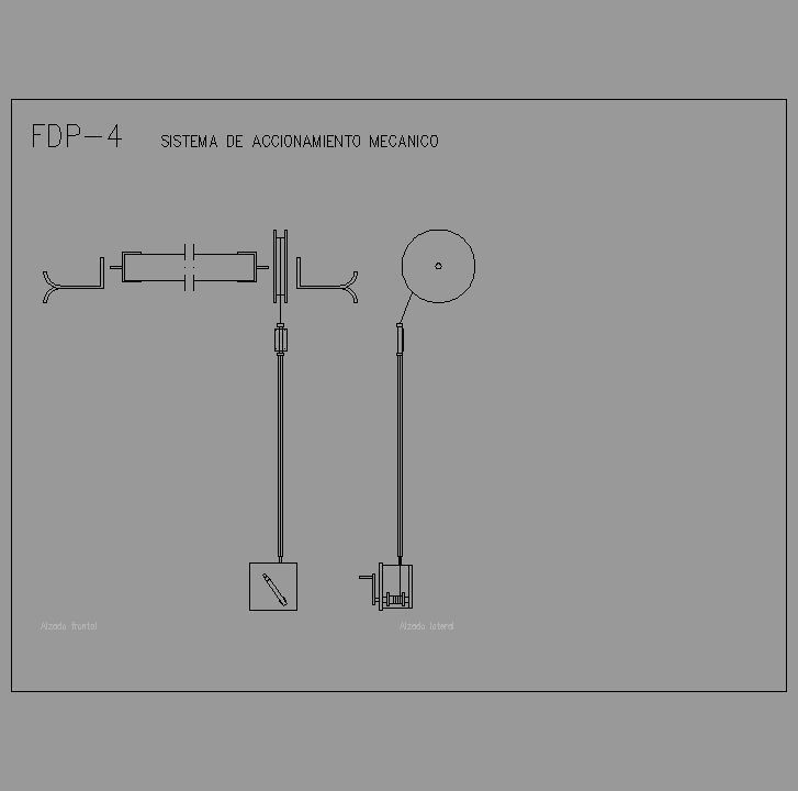 Bloque Autocad Sistema accionamiento mecánico